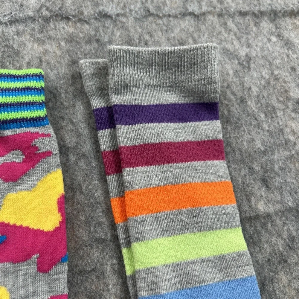 5 Pairs of Ladies' Stretch Socks size 9-11 Multicolored Stripes Geometric‎